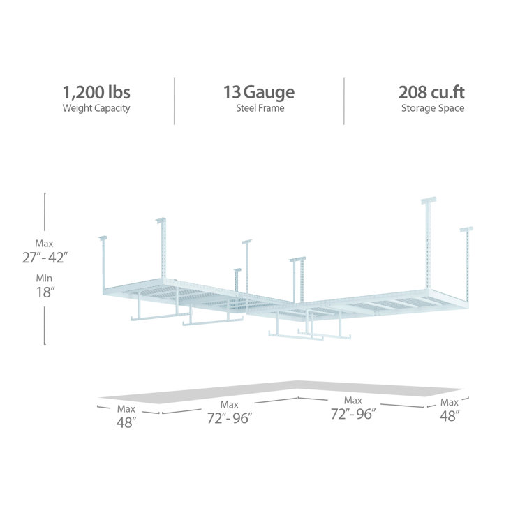 NewAge Products VersaRac Overhead with Accessory Kit Ceiling Mounted
